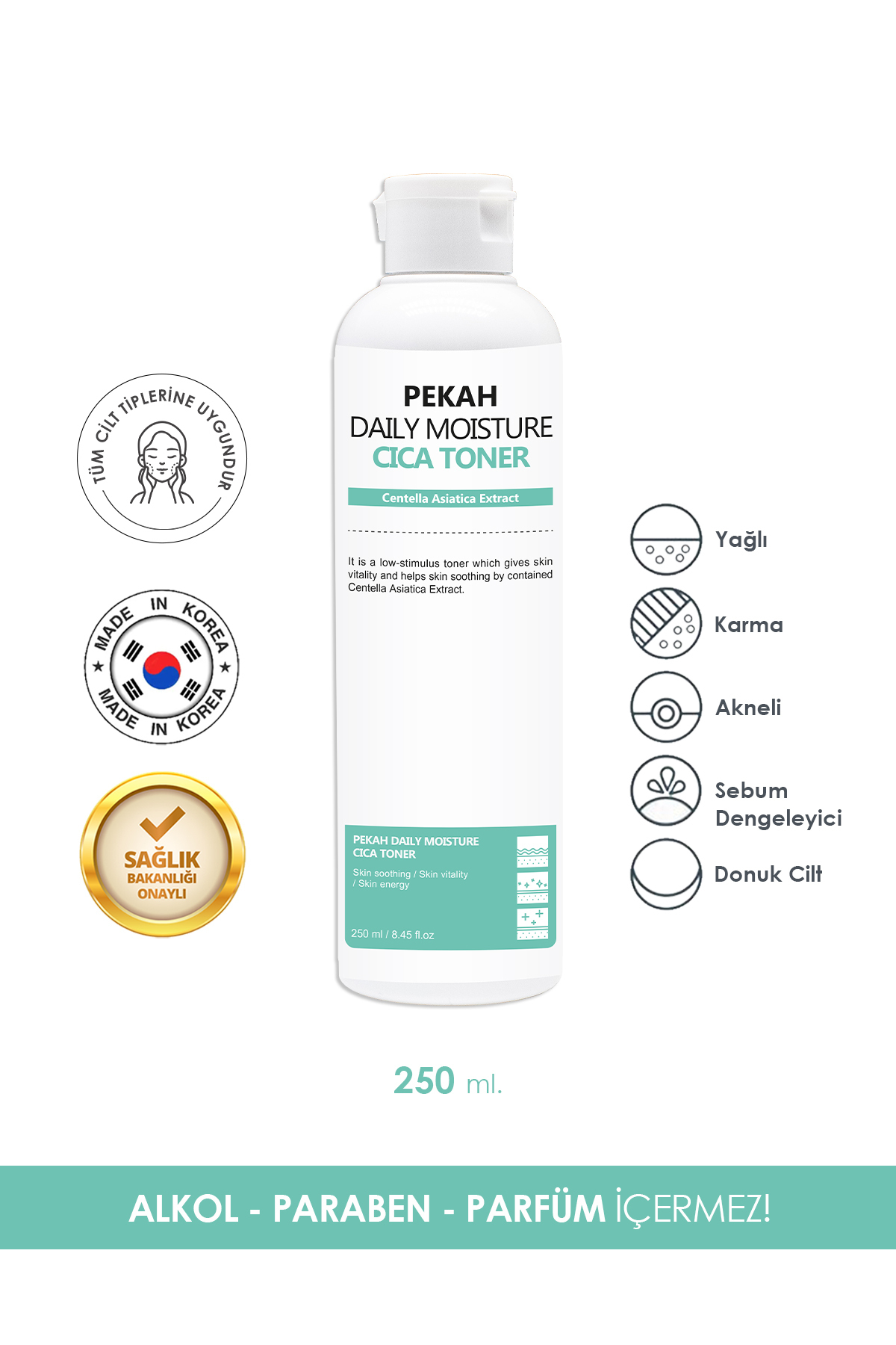 PEKAH Centella Özlü Gözenek Sıkılaştırıcı, Arındırıcı Akne Karşıtı Tonik 250ml - Görsel 2