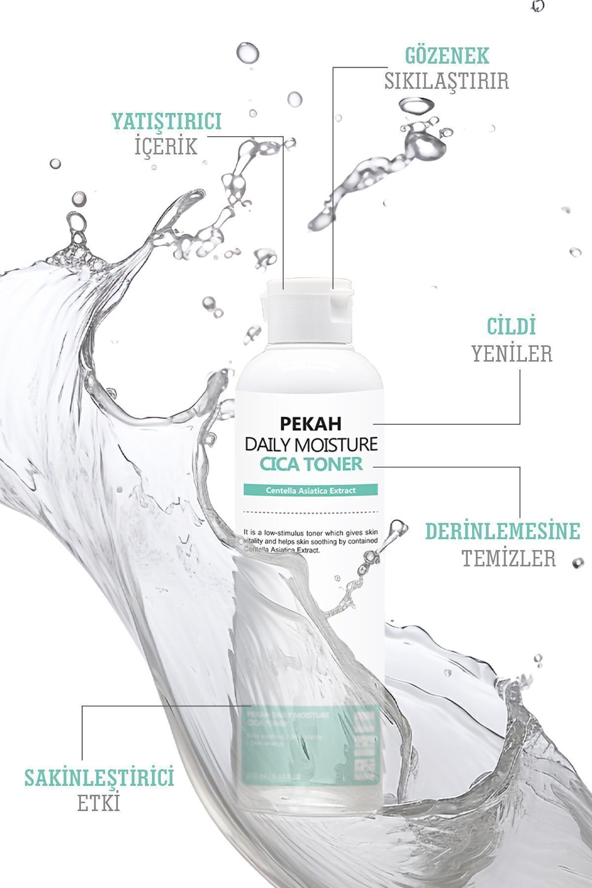 PEKAH Centella Özlü Gözenek Sıkılaştırıcı, Arındırıcı Akne Karşıtı Tonik 250ml - Görsel 3