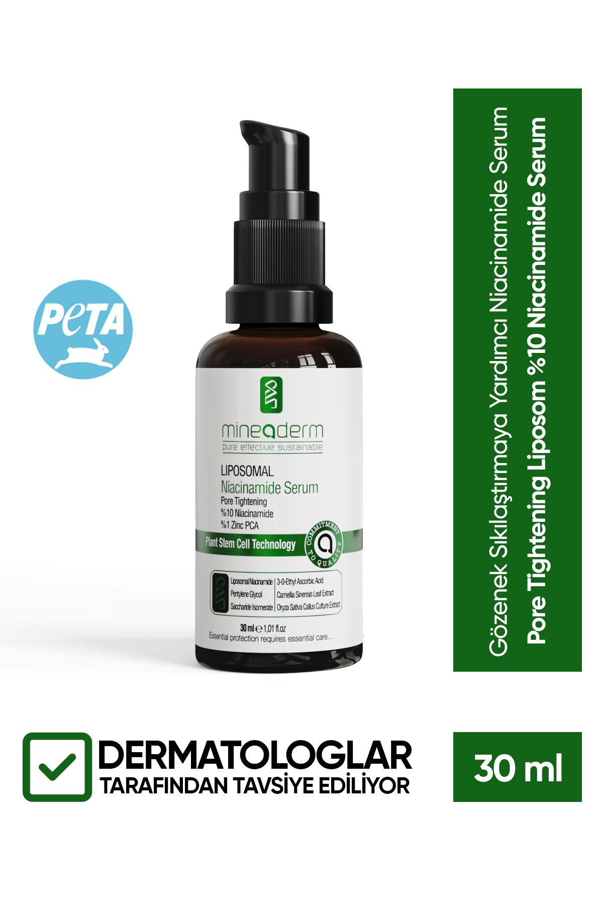 mineaderm Gözenek Sıkılaştırıcı Liposomal Niasinamid Serum/Pore Tightening Liposom %10 Niacinamide Serum