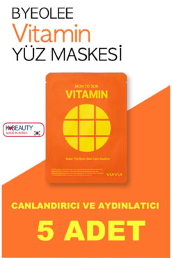 byeolee 5 Adet Yorgun Ciltler Için Vitamin Özlü Cilt Onarıcı Ve Yenileyici Kore Yüz Maskesi 25ml