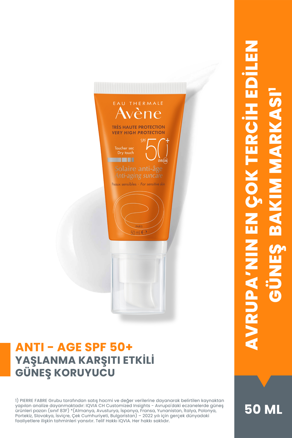 Avene Yaşlanma Karşıtı SPF 50+ Nemlendirici Güneş Kremi 50 ml