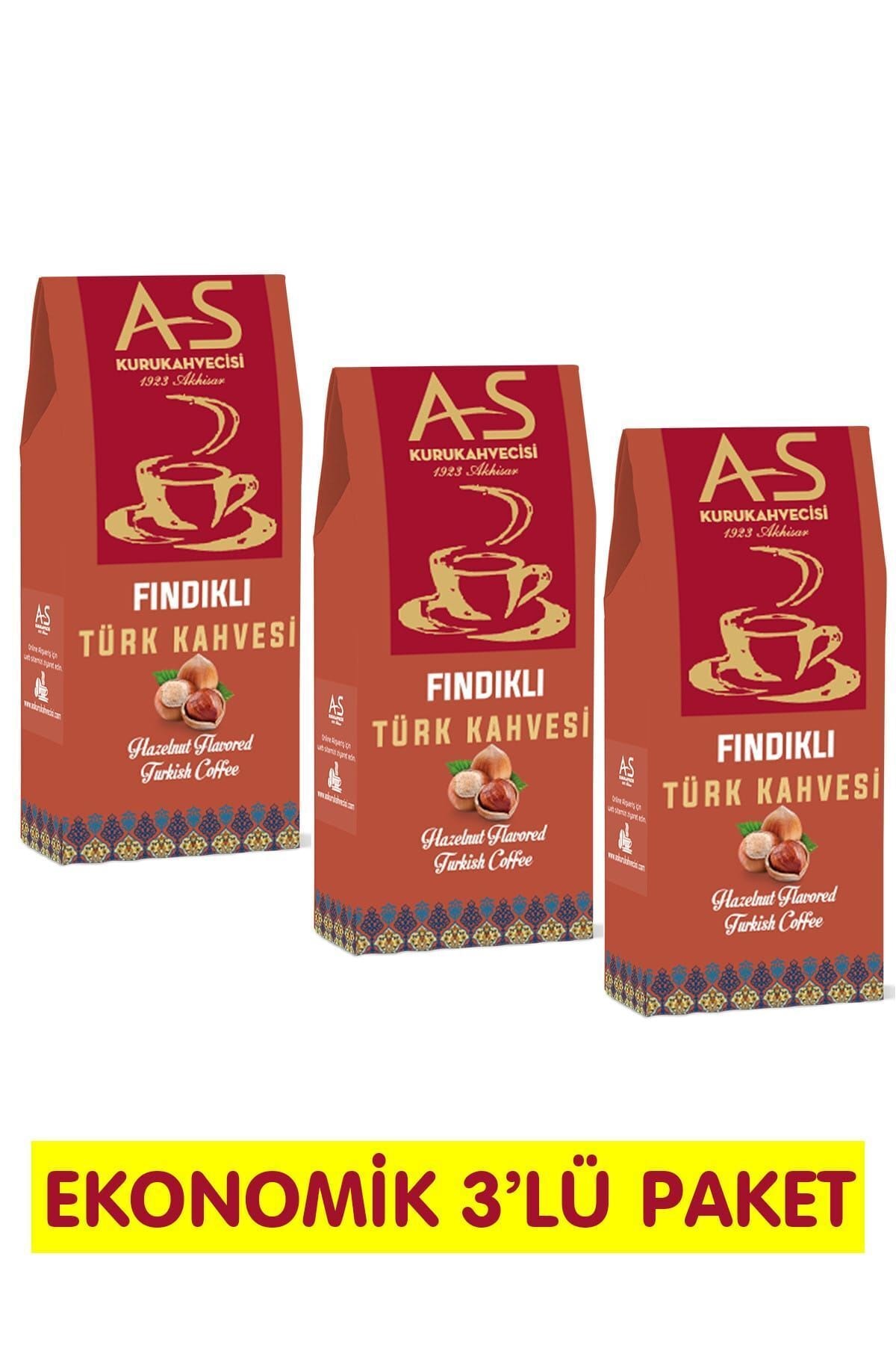 AS Kurukahvecisi Fındıklı Türk Kahvesi 100 Gr. X 3 Adet