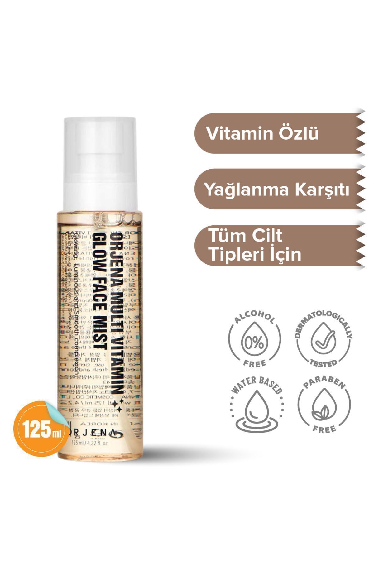Orjena Multivitamin Glow Face Mist-vitamin Özlü Nemlendirici Yüz Spreyi-125ml - Görsel 3