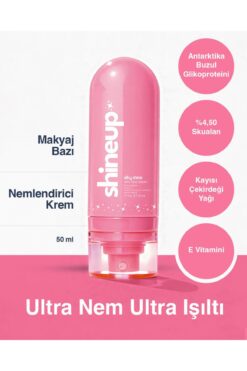 shineup Silky Shine Su Bazlı Ultra Face Yoğun Nemlendirici Krem Aydınlatıcı Nemlendirici Yüz Kremi 50ml