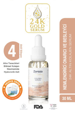 ZAROZA Altın Serum - 24 Ayar - Yaşlanma Karşıtı (24K ALTIN YAPRAKLI SERUM) - 30 ml