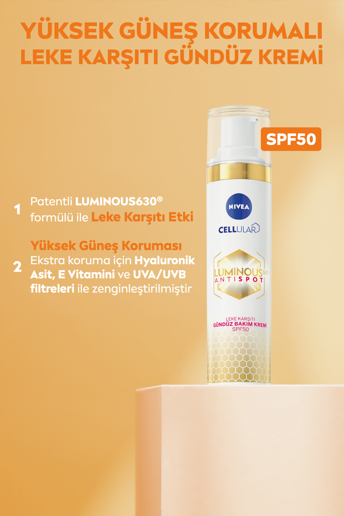 NIVEA Cilt tonu ve Aydınlanmış Ciltlere Luminous 630 AntiSpot Leke Karşıtı Gündüz Bakım Kremi 40 ml - Görsel 2