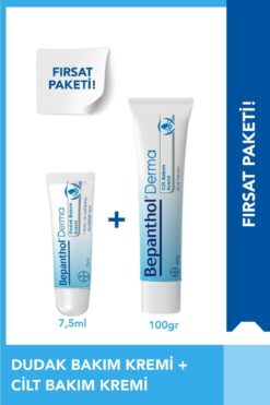 Bepanthol Cilt Kremi 100 gr & Günlük Yoğun Nemlendirici Dudak Kremi 7,5ml El, Dudak Ve Günlük Yüz Vücut Bakım