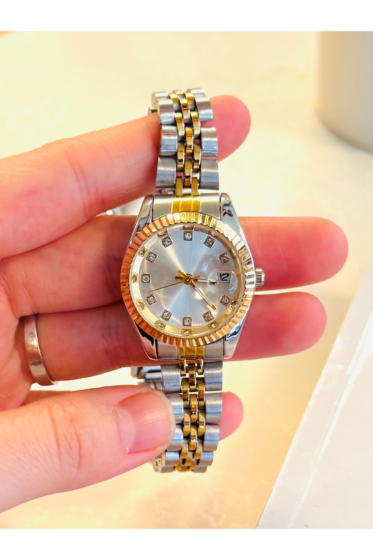 HNF LONDON ŞIK TAKVİMLİ ÇELİK KADIN SAATİ