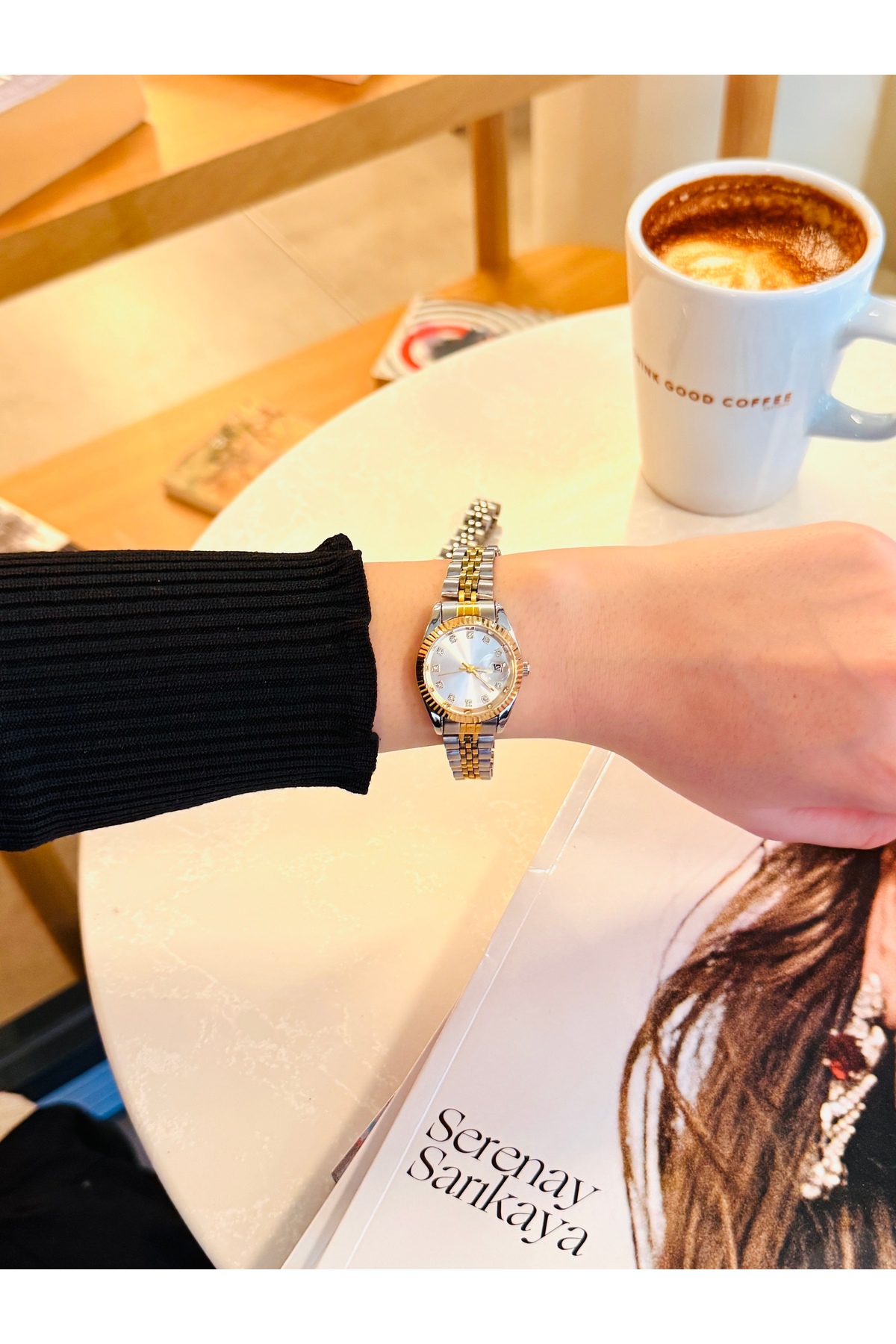 HNF LONDON ŞIK TAKVİMLİ ÇELİK KADIN SAATİ - Görsel 3