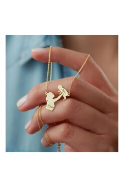 Şimal Silver 925 Ayar Gümüş Kişiye Özel Isimli Anne Bebek Kolyesi