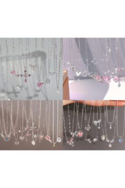 Ervalina Renkli Zirkon Taşlı Figürlü Kolyeler (Karışık Gönderim)