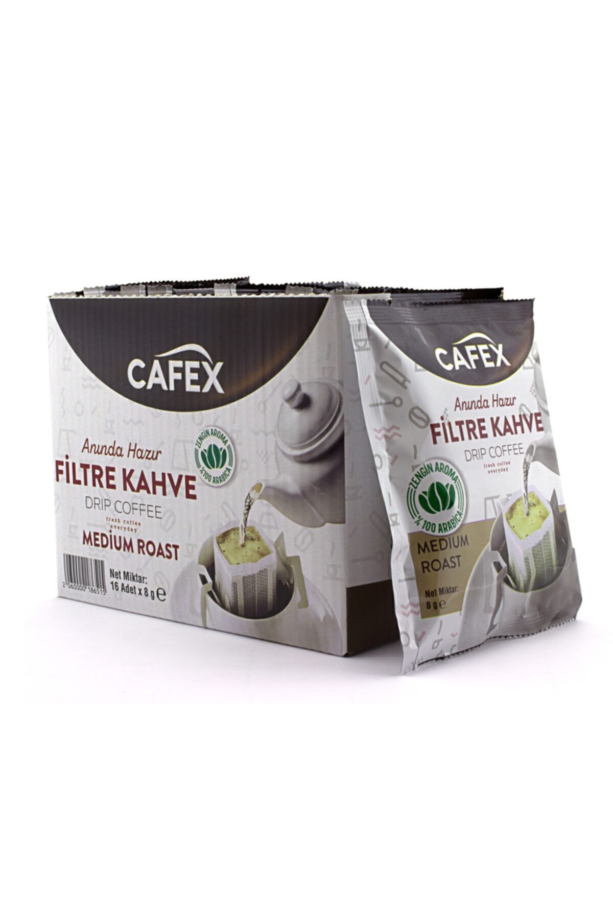 CAFEX Filtre Kahve Tek Içimlik Medium Roast 16 Adet *8gr