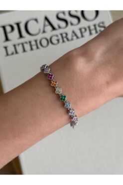 İREM YILDIZ Çelik Renkli Taşlı Bileklik