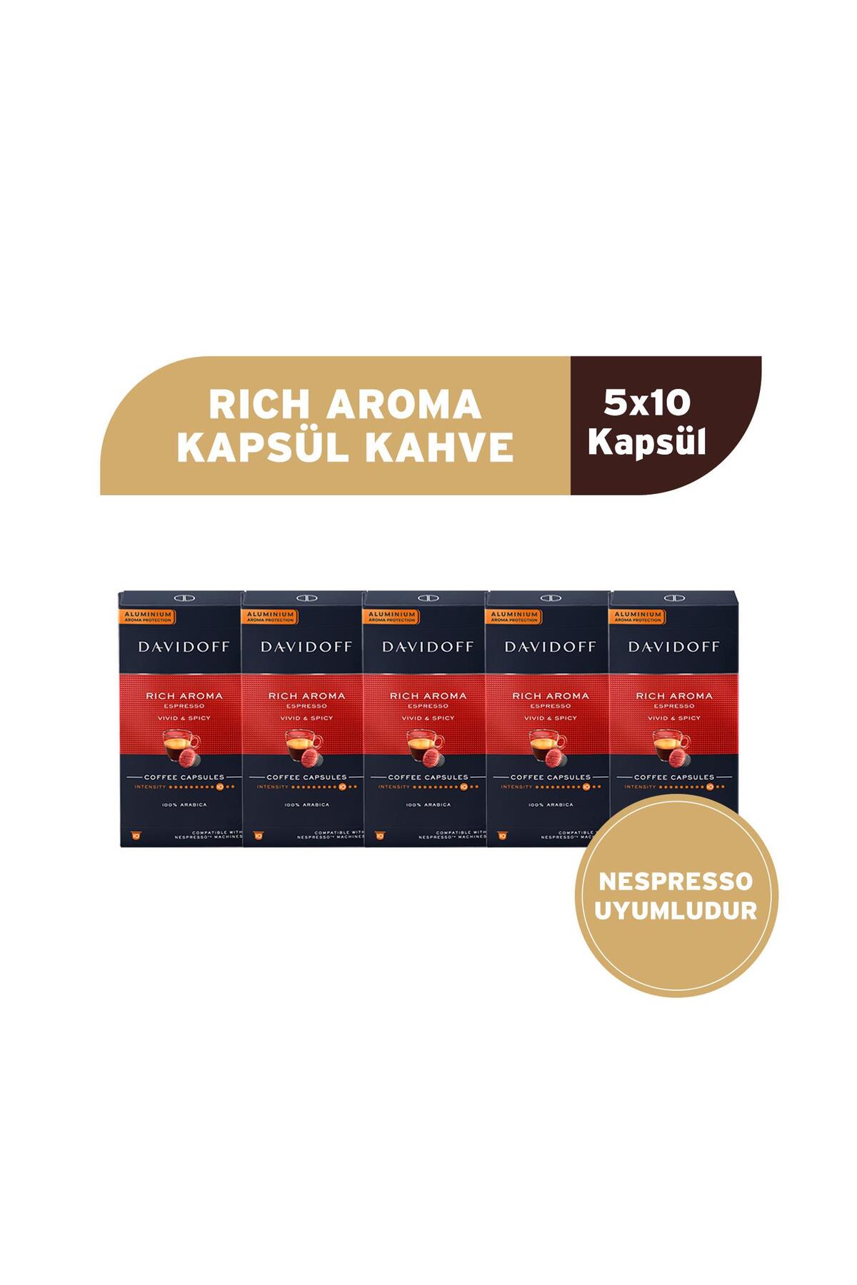 Davidoff Rich Aroma Espresso Kapsül Kahve 5x10 Adet - Nespesso Uyumludur