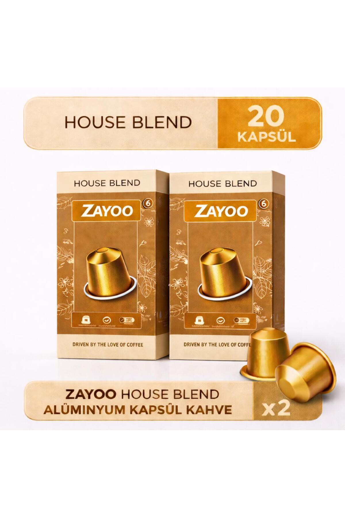 Zayoo Nespresso Original Uyumlu Alüminyum Kapsül - 2 Adet House Blend/Lungo 6 - 20 Kapsül