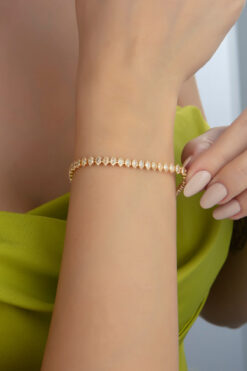 Ressia Zirkon Taşlı Mekik Model Su Yolu Bileklik