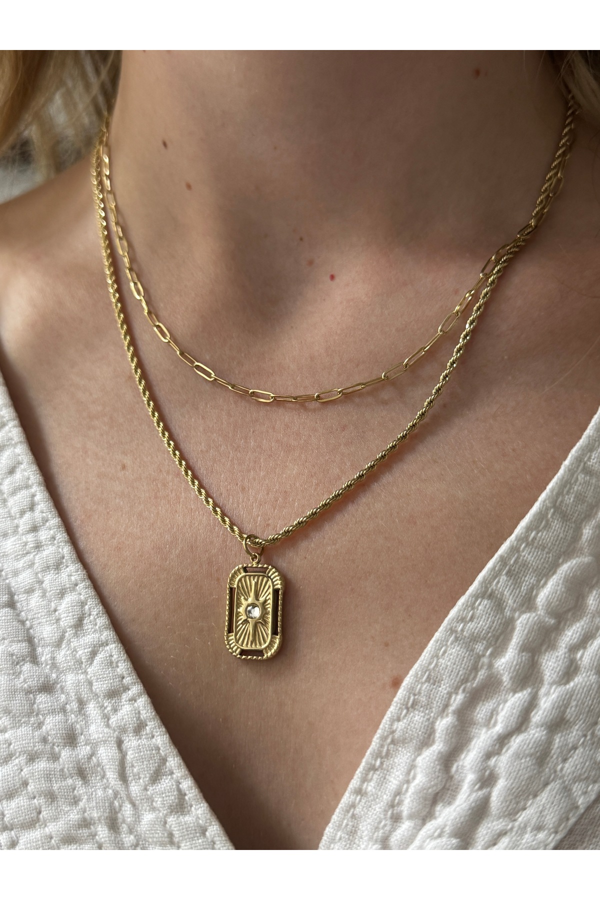 KİLİGİSTANBUL ÇELİK 2'Lİ KUZEY KOLYE 35 ve 45 cm - Görsel 3