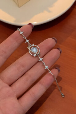 TREND COLLECTİON Galaksi Mavi Taşlı Yıldız Detaylı Pinterest Kadın Bileklik