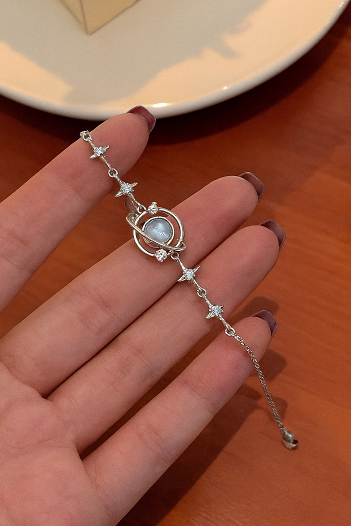 TREND COLLECTİON Galaksi Mavi Taşlı Yıldız Detaylı Pinterest Kadın Bileklik