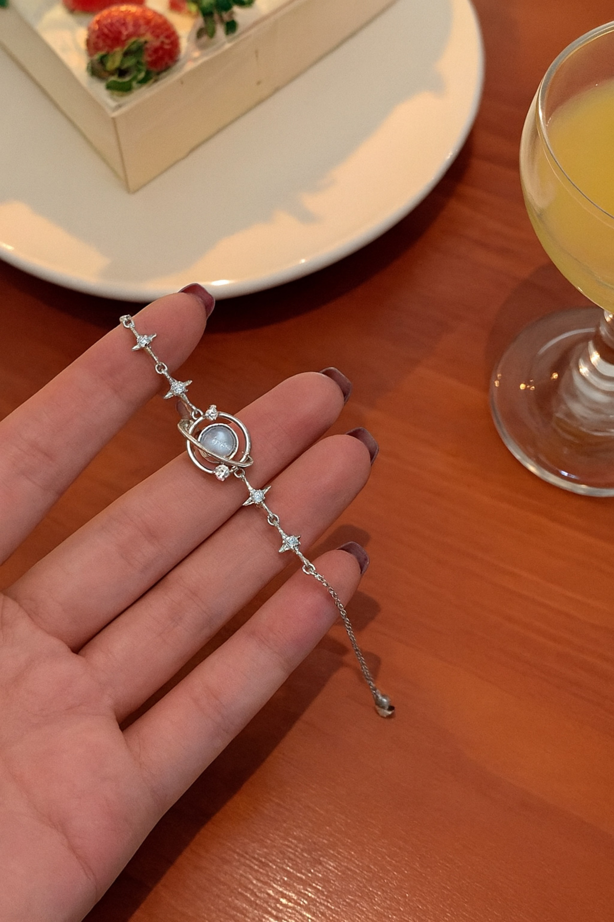 TREND COLLECTİON Galaksi Mavi Taşlı Yıldız Detaylı Pinterest Kadın Bileklik - Görsel 2