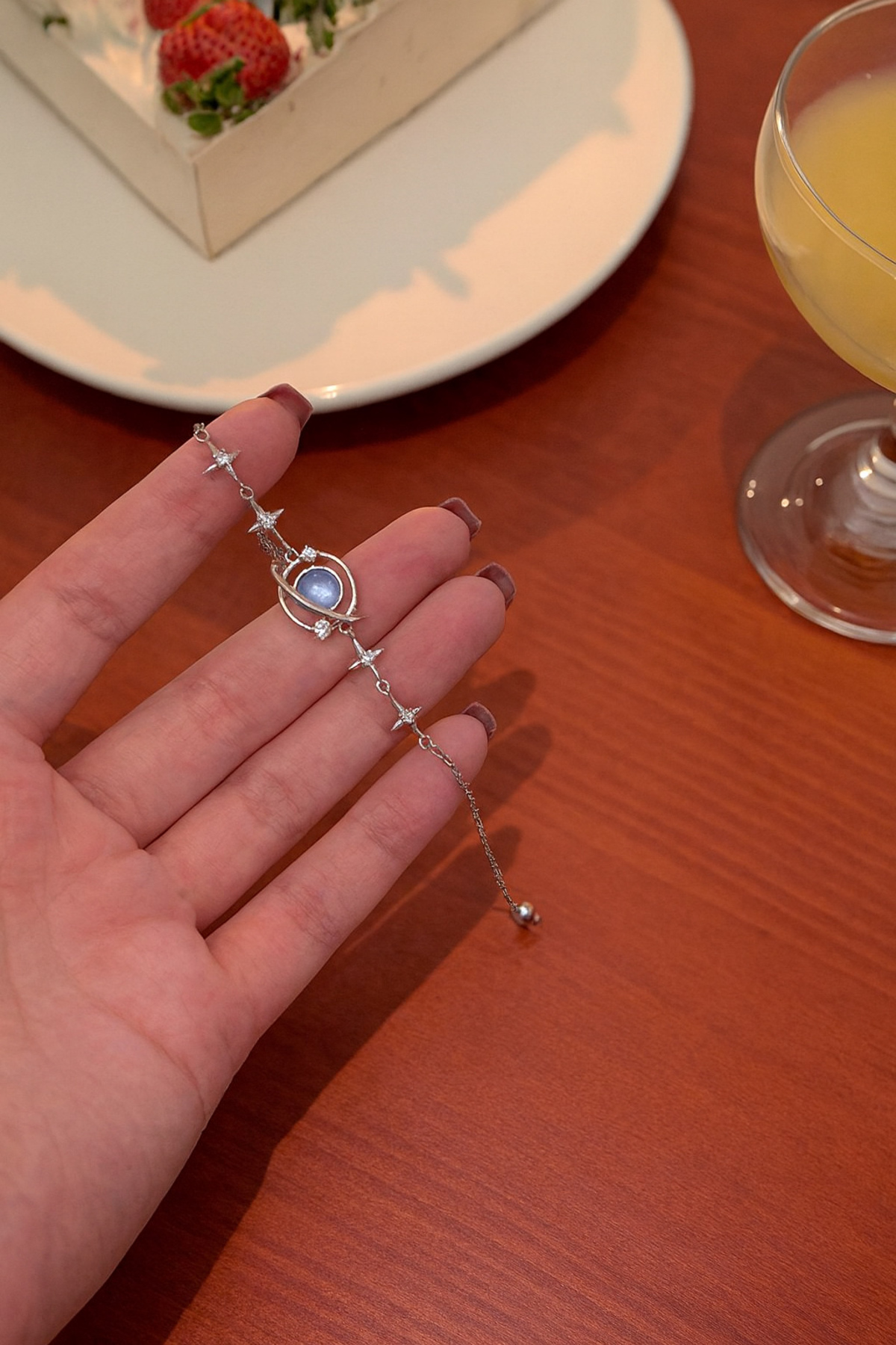 TREND COLLECTİON Galaksi Mavi Taşlı Yıldız Detaylı Pinterest Kadın Bileklik - Görsel 3