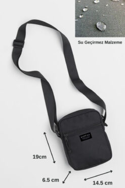 KAFFAA Unisex Askılı Fermuarlı Cepli El Ve Omuz Çantası - Erkek Çantası - Kadın Çantası