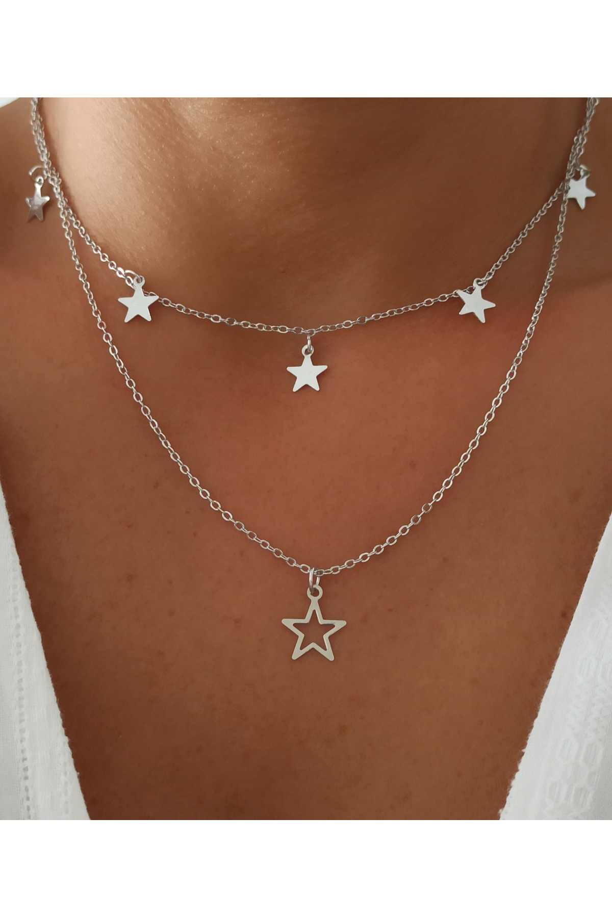 DENİZDENAL İkili Yıldız Kolye