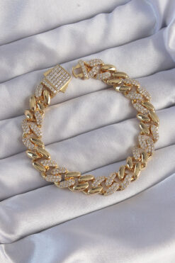 GÜLS MODA Lyıda Vip Seri Gurmet Gold Renk Zirkon Taşlı Bileklik