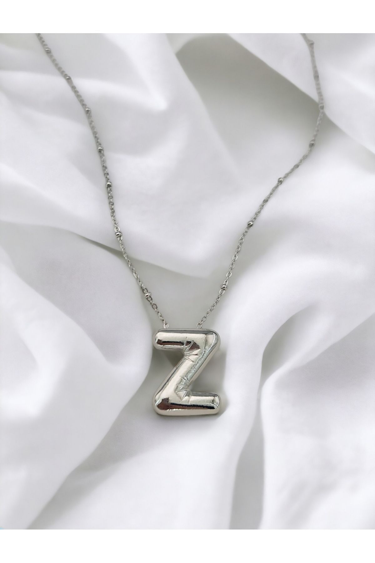 NV Jewellery Silver Balon Z Harf Kolye 316 L Çelik