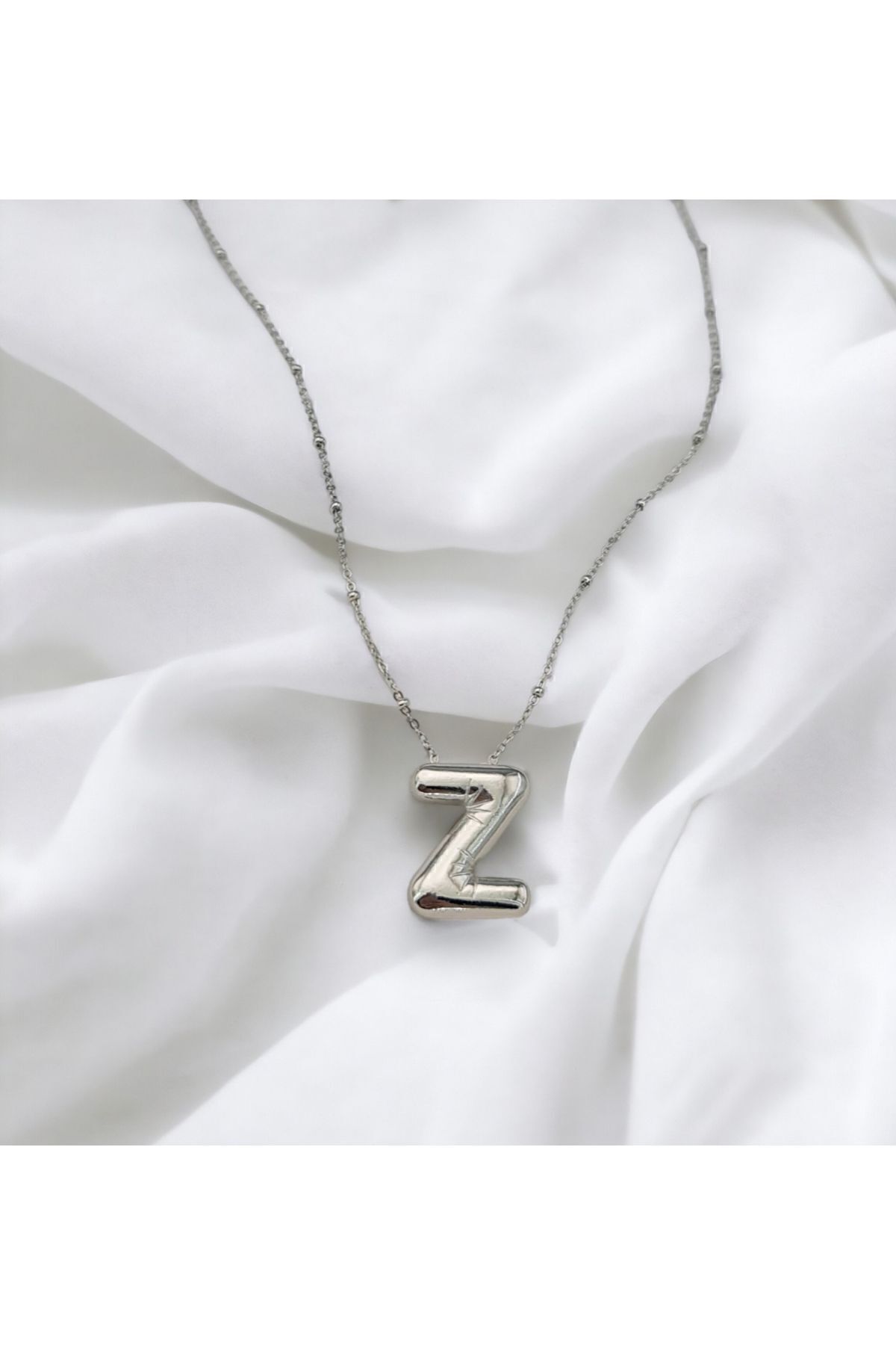 NV Jewellery Silver Balon Z Harf Kolye 316 L Çelik - Görsel 2