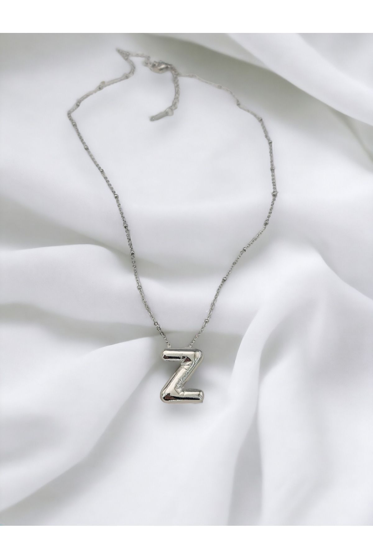 NV Jewellery Silver Balon Z Harf Kolye 316 L Çelik - Görsel 3