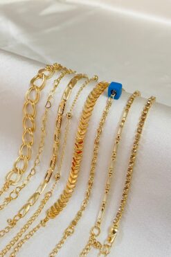 KOBA Altın Kaplama 8'li Kadın Bileklik Seti