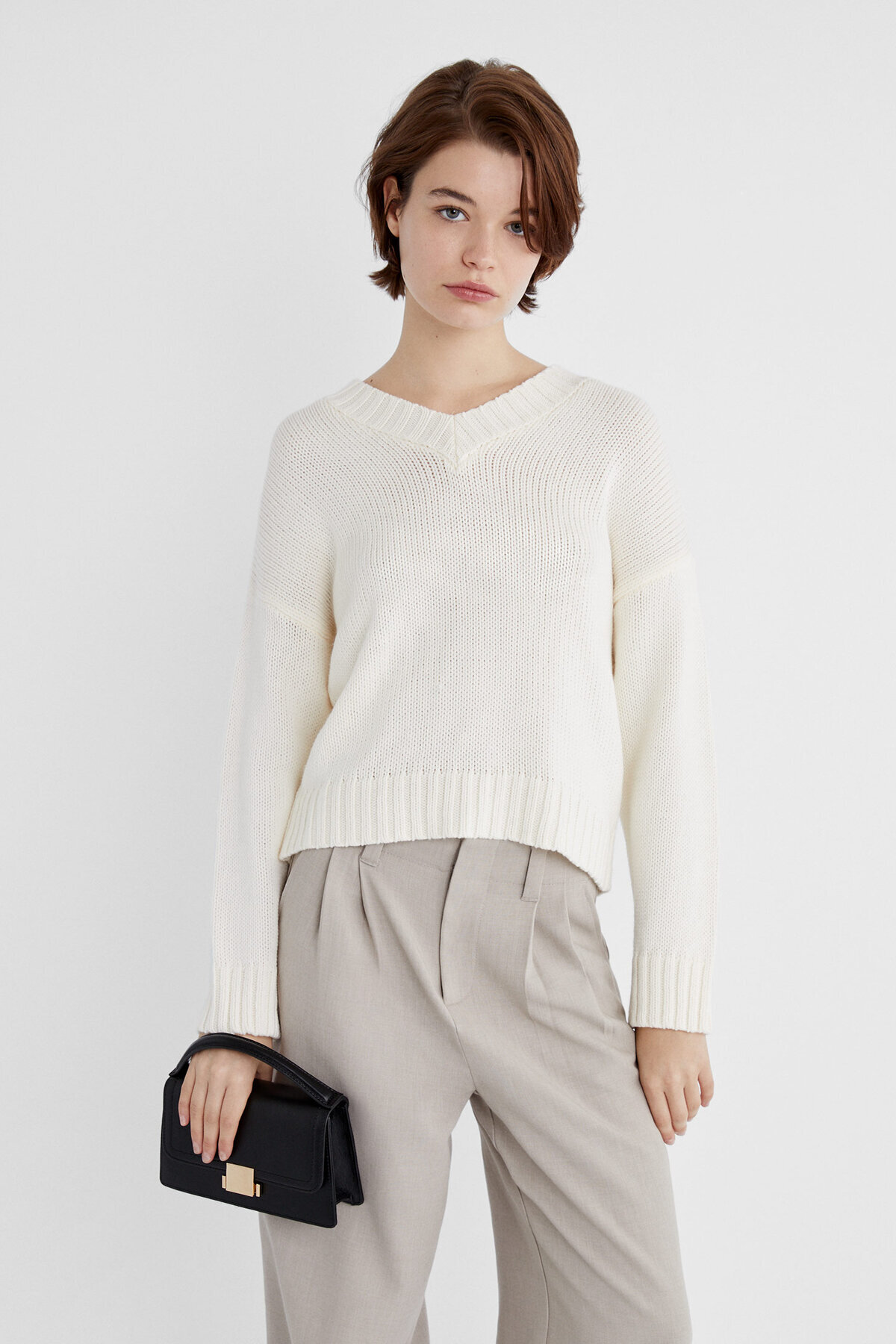 Stradivarius Çift tutma saplı çapraz askılı çanta - Görsel 3