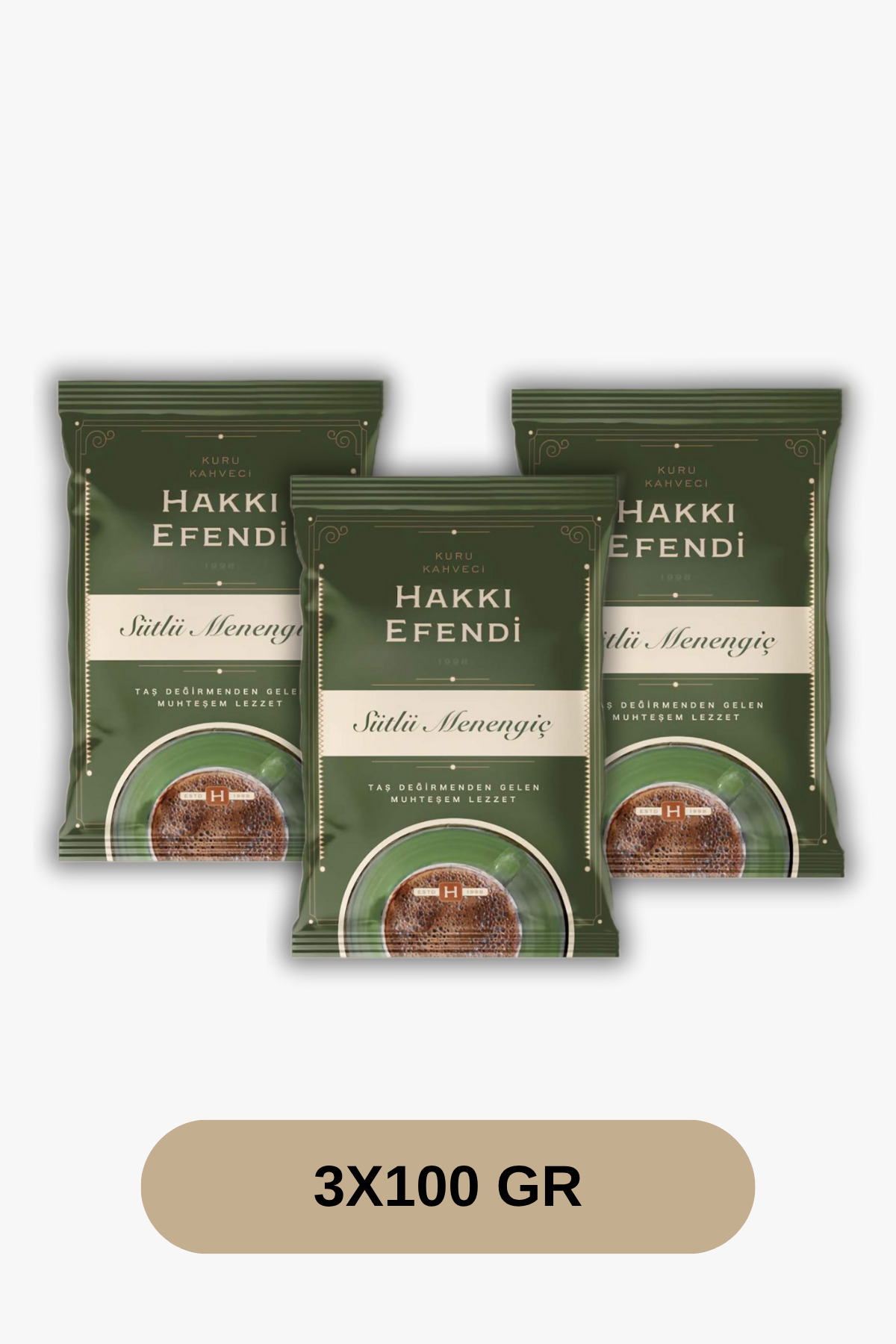 Hakkı Efendi Menengiç Kahvesi 100 gr x 3’lü Paket| Yumuşak İçimli ve Zengin Aromalı