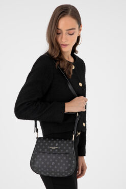 Pierre Cardin Limited Edition Siyah Monogram Kadın Çapraz Omuz Çantası 05PC24K24108