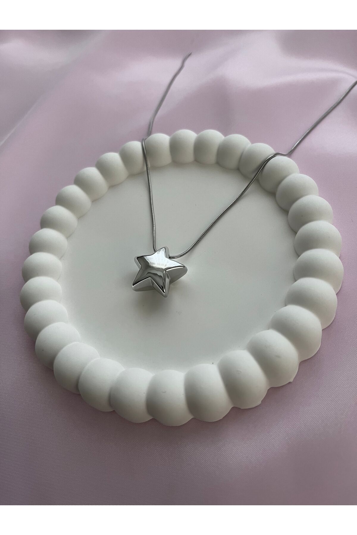 Alexis Carrel Kadın Çelik Balon Yıldız Kolye