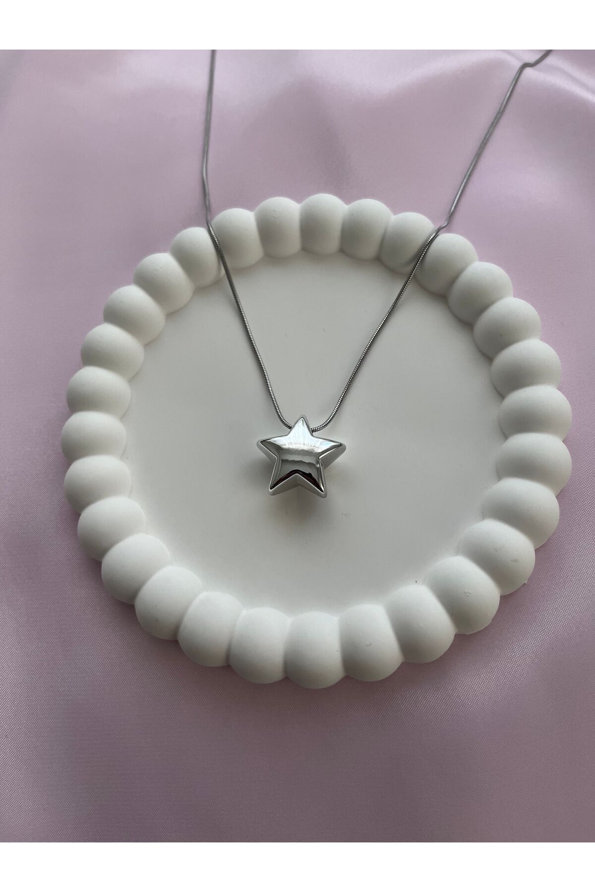 Alexis Carrel Kadın Çelik Balon Yıldız Kolye - Görsel 2