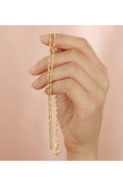 Redstone Store 925 Ayar Gümüş 24 Ayar Altın Kaplama 50 cm Singapur Zincir