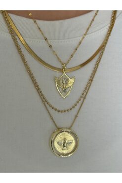 KİLİGİSTANBUL ANKA ÇELİK 3'LÜ KOLYE (AYRI AYRI KULLANIM MÜMKÜN)