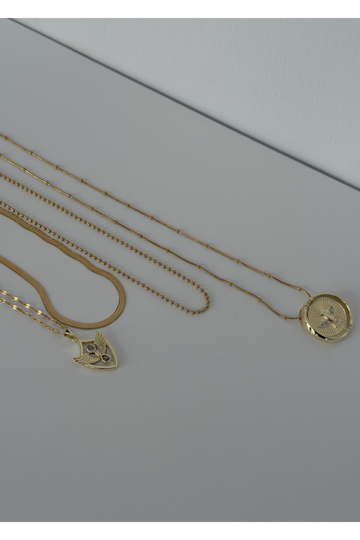 KİLİGİSTANBUL ANKA ÇELİK 3'LÜ KOLYE (AYRI AYRI KULLANIM MÜMKÜN) - Görsel 2