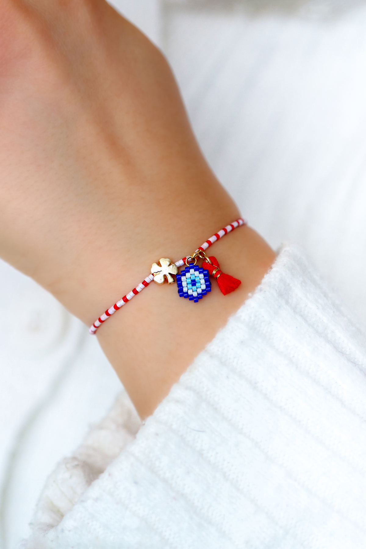 Kübüşün Atölyesi Ka-010 Miyuki Marteniçka Bileklik Seti - Mavi Nazar Boncuklu - Dilek Bilekliği - 2'li Set