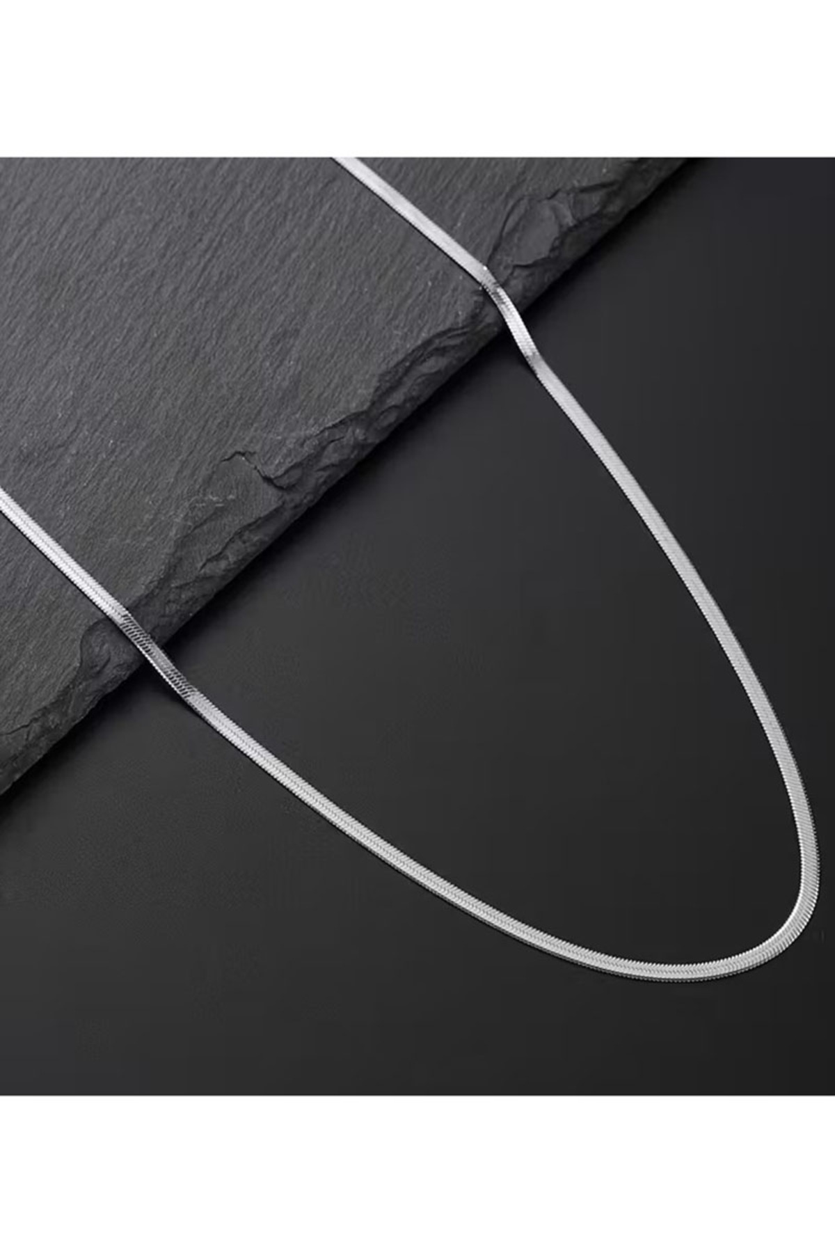 renery Unisex Kararmaz Paslanmaz Çelik Garantili İtalyan Çelik Yılan Kolye Bileklik Set - Görsel 2