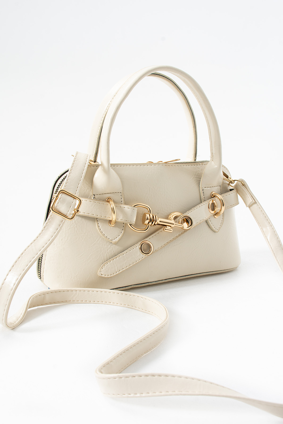 KOÇAK ÇANTA Kadın Kanca Detaylı Suni Deri Kadın El Kol ve Çapraz Çanta King - Görsel 2