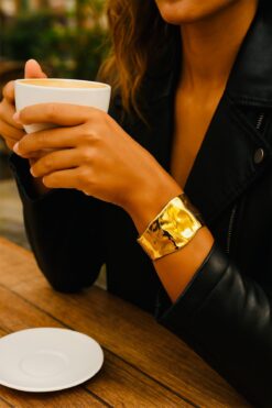 COCOSH TAKI Antik Gold Renk Özel Tasarım Kelepçe Çoklu Bileklik