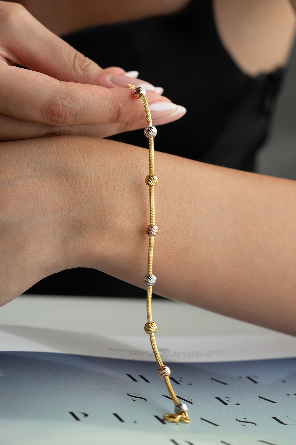 Silvano Jewelry 925 Ayar Gümüş Renkli Toplu Dorika Bileklik