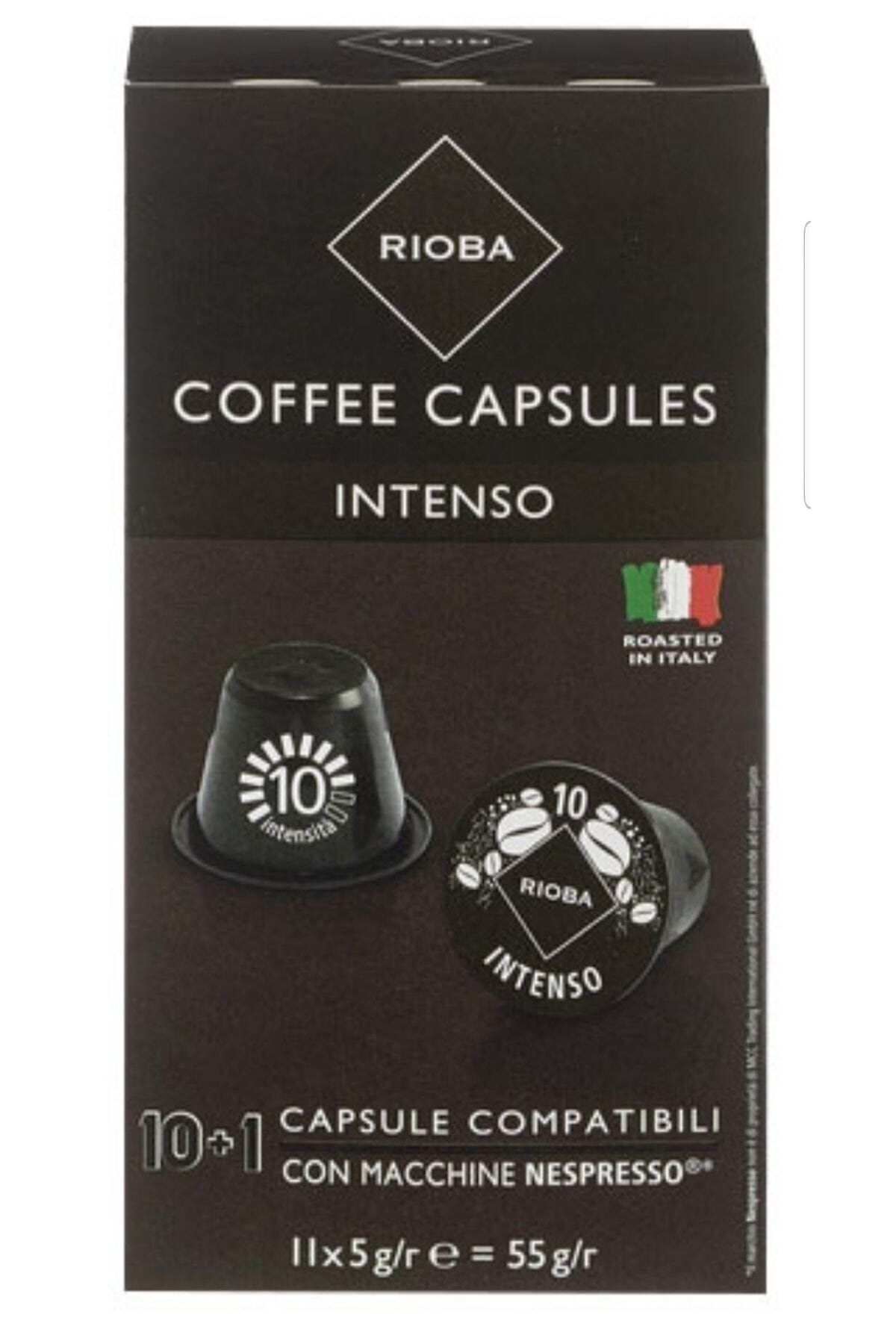 Rioba Kapsül Espresso Kahve Intenso 11*5 Gr, Sert Içim Sevenlere Intenso Kapsül Kahve