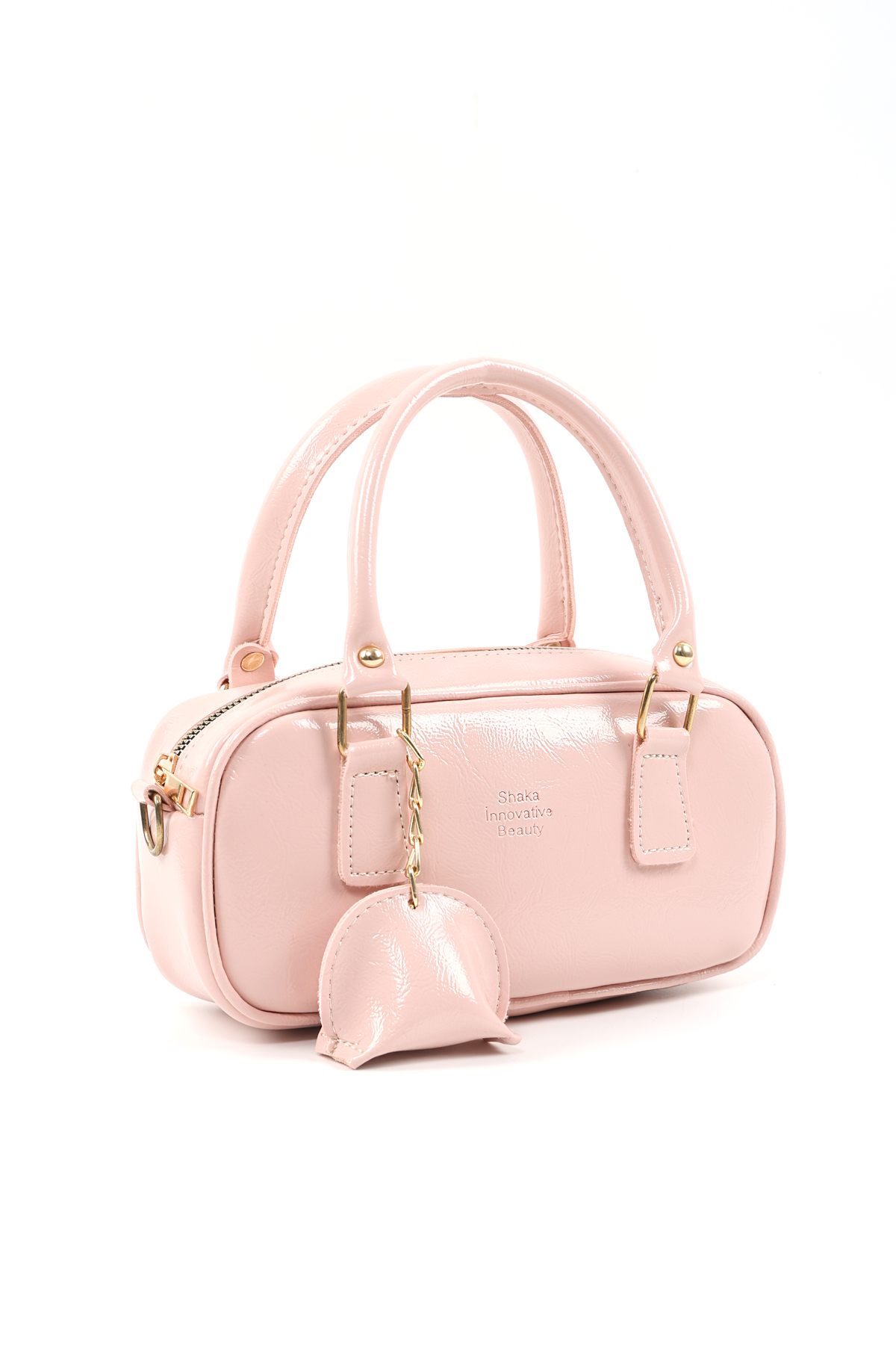 SHAKA Şeker Pembesi Shk207 Suni Deri Charm Detaylı Fermuarlı Ayarlanabilir Askılı El, Kol ve Omuz Çantası - Görsel 2