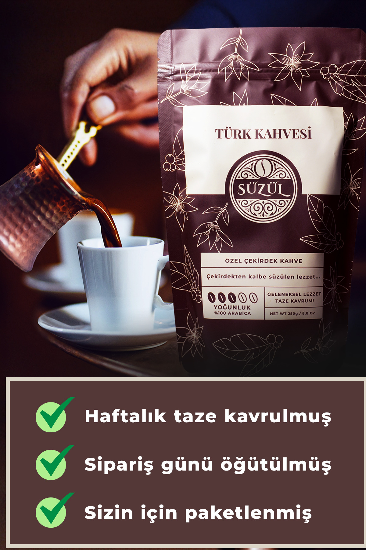 Süzül Kahve ve Baharat Hatay Usulü Türk Kahvesi 250 g Yoğun Aromalı – Süzül - Görsel 2