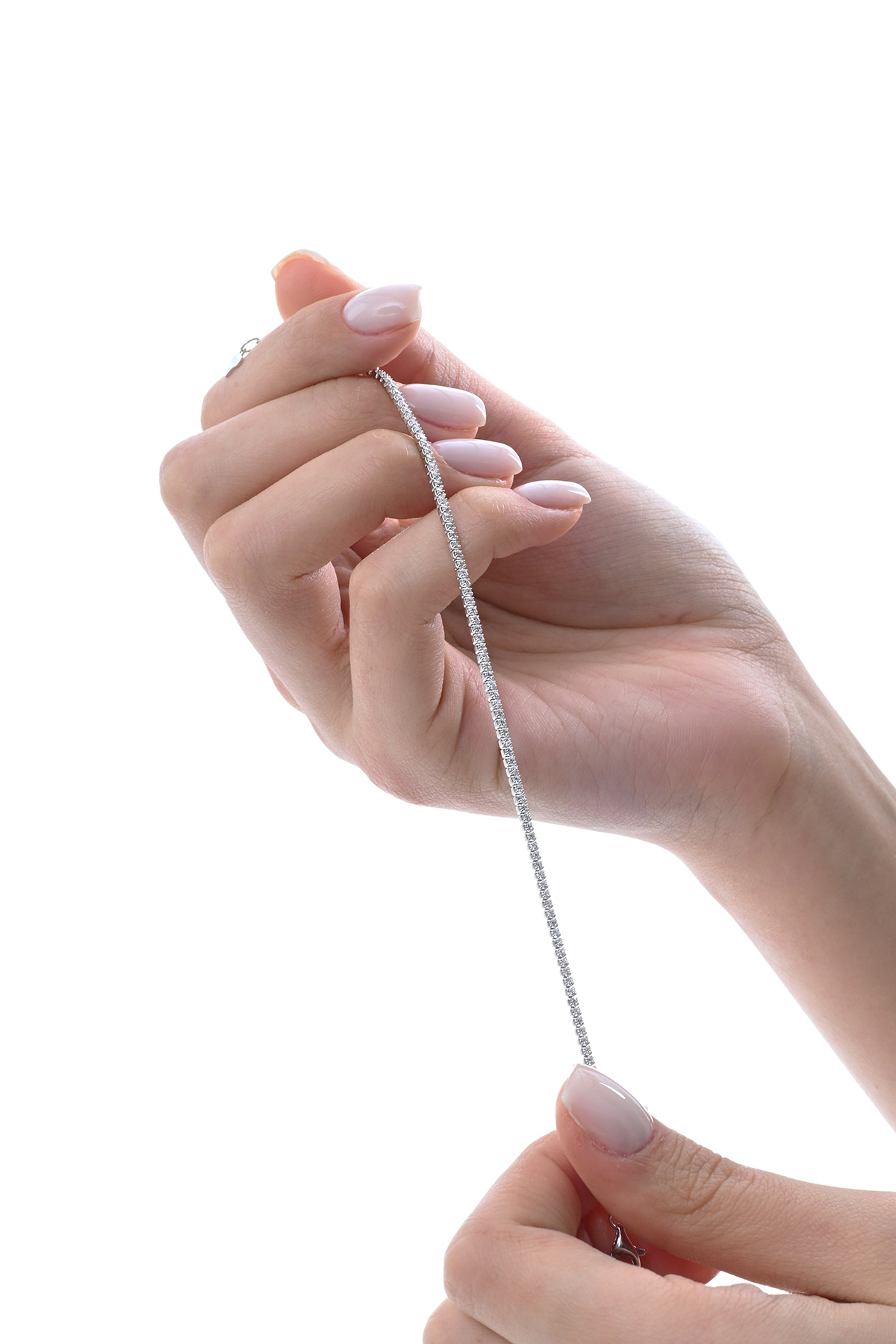 Söğütlü Silver Gümüş Beyaz Altın Rodajlı Pırlanta Modeli Zirkon Taşlı Su Yolu Bieklik - Görsel 2