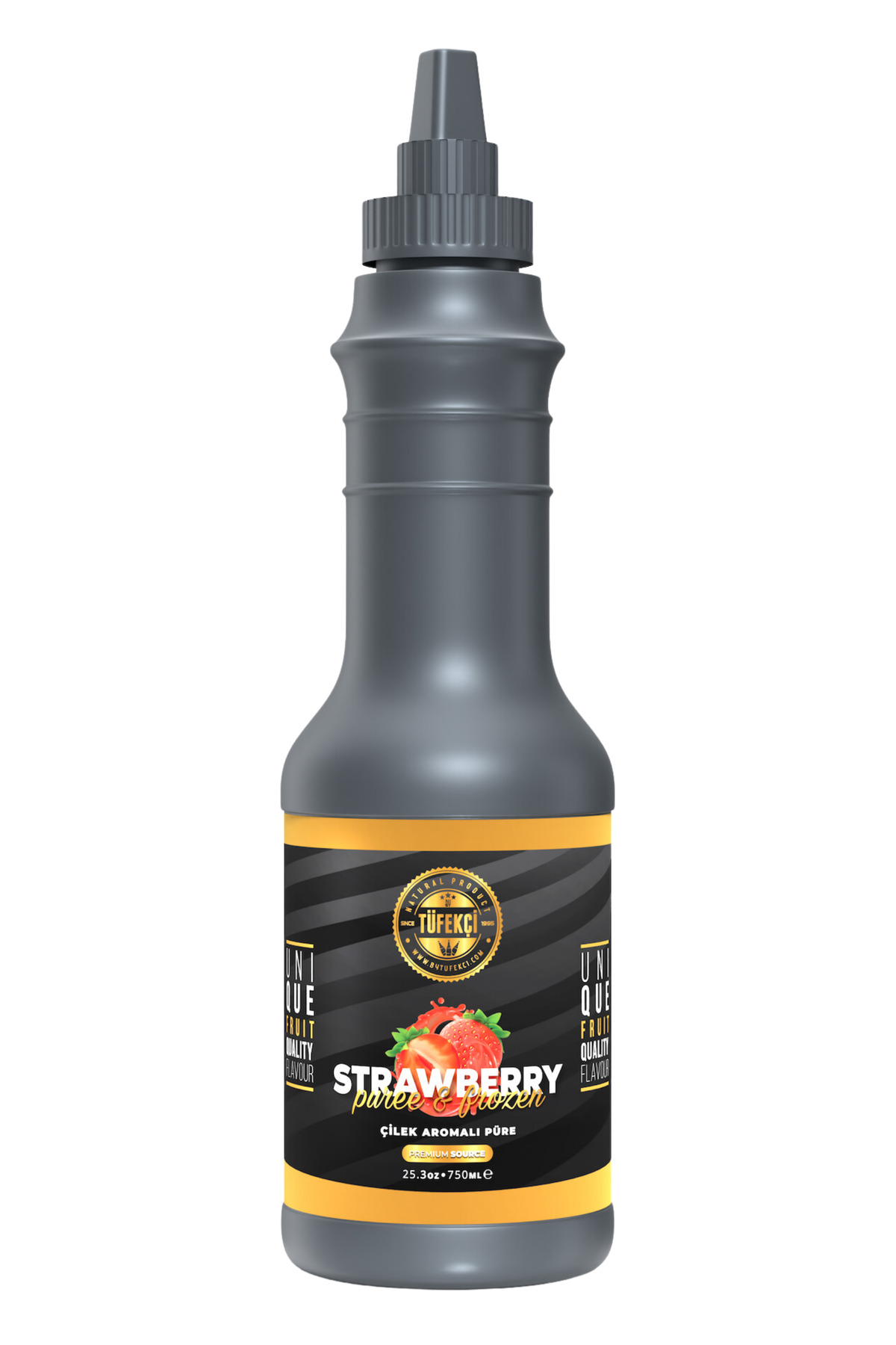 By Tüfekçi Çilek Meyveli Sos (Püre) 1000 Gr | Yüksek Meyve Oranı | Gerçek Şeker | Kokteyl ve Frozen